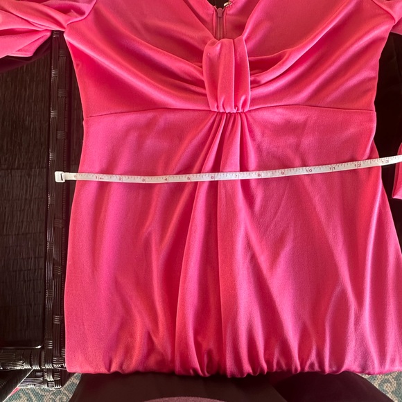 Elegant Vintage Barbie Pink Long Sleeve Dress - Picture 6 of 6